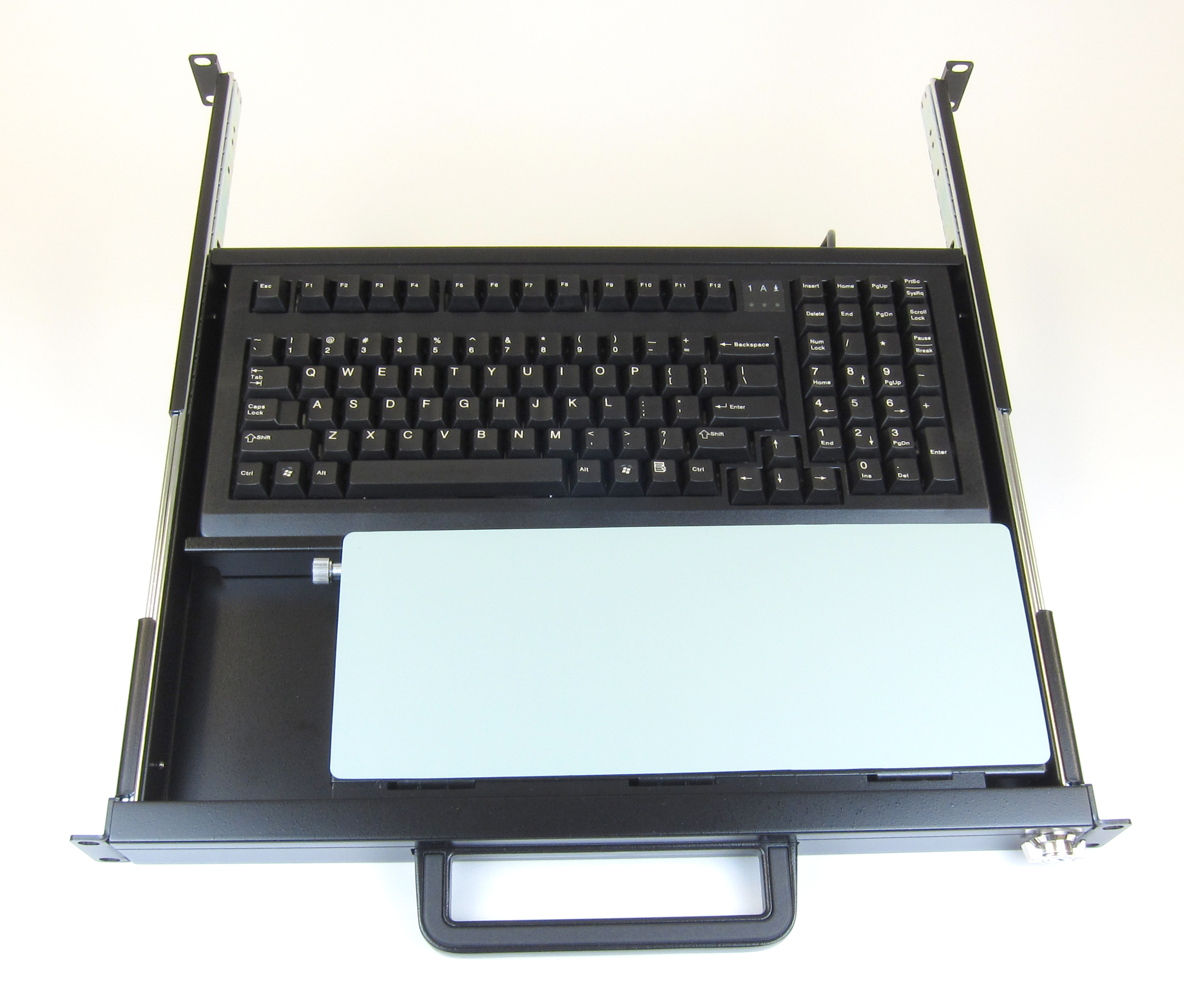 AD-624P-B 1U Rack Mount Keyboard with Mouse Pad Top