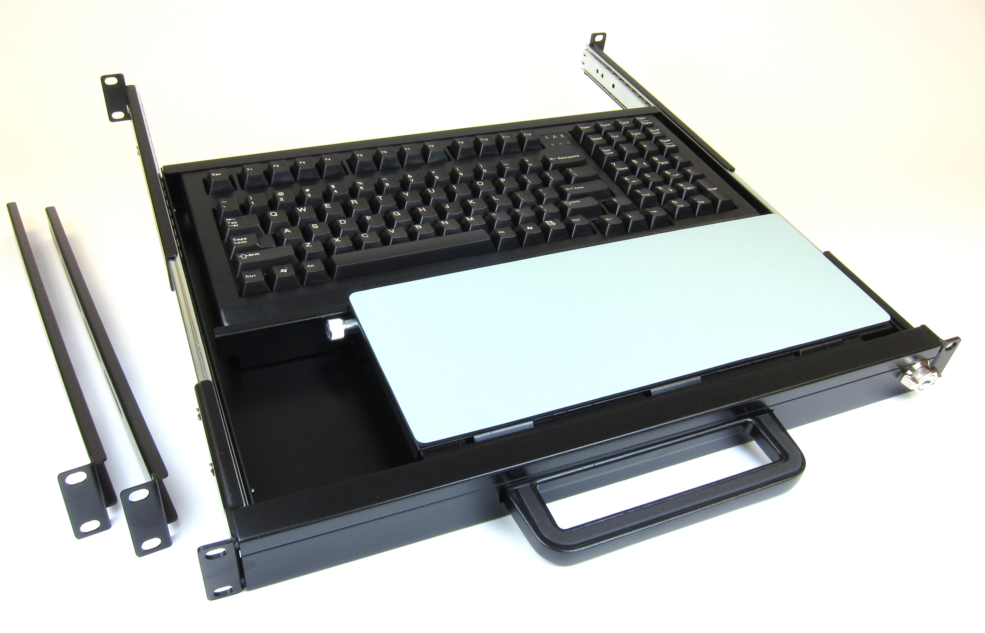 AD-624P-B 1U Rack Mount Keyboard with Mouse Pad